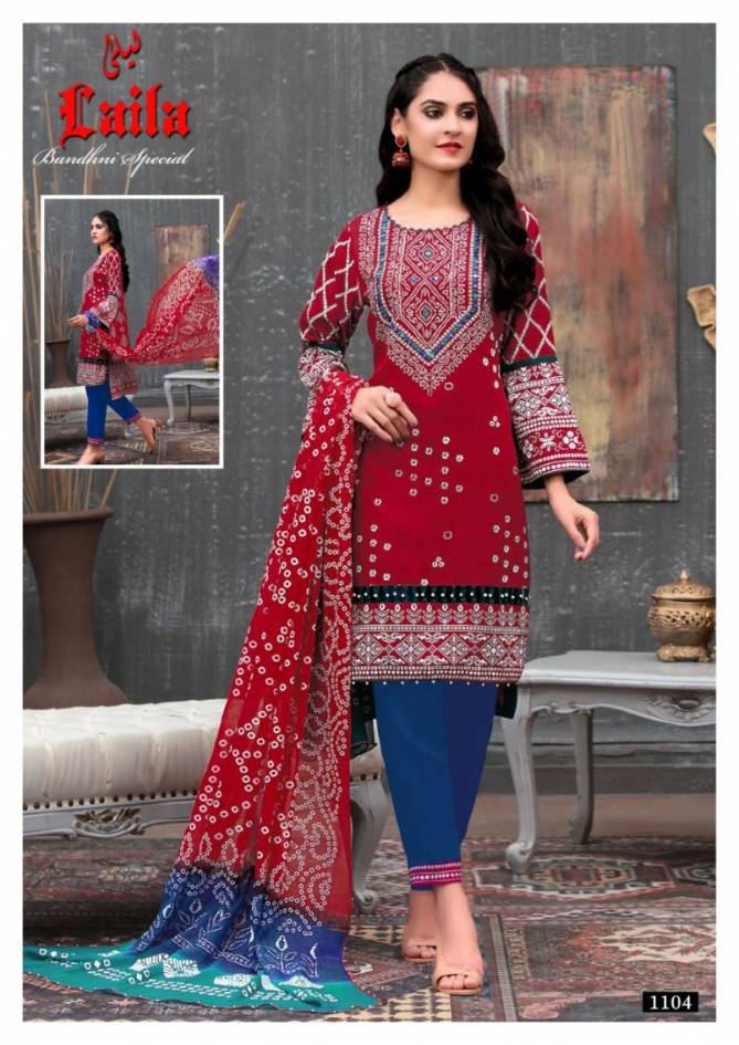 Jaliyan Tex Laila Bandhni Special Casual Wear Printed Cotton Dress Material